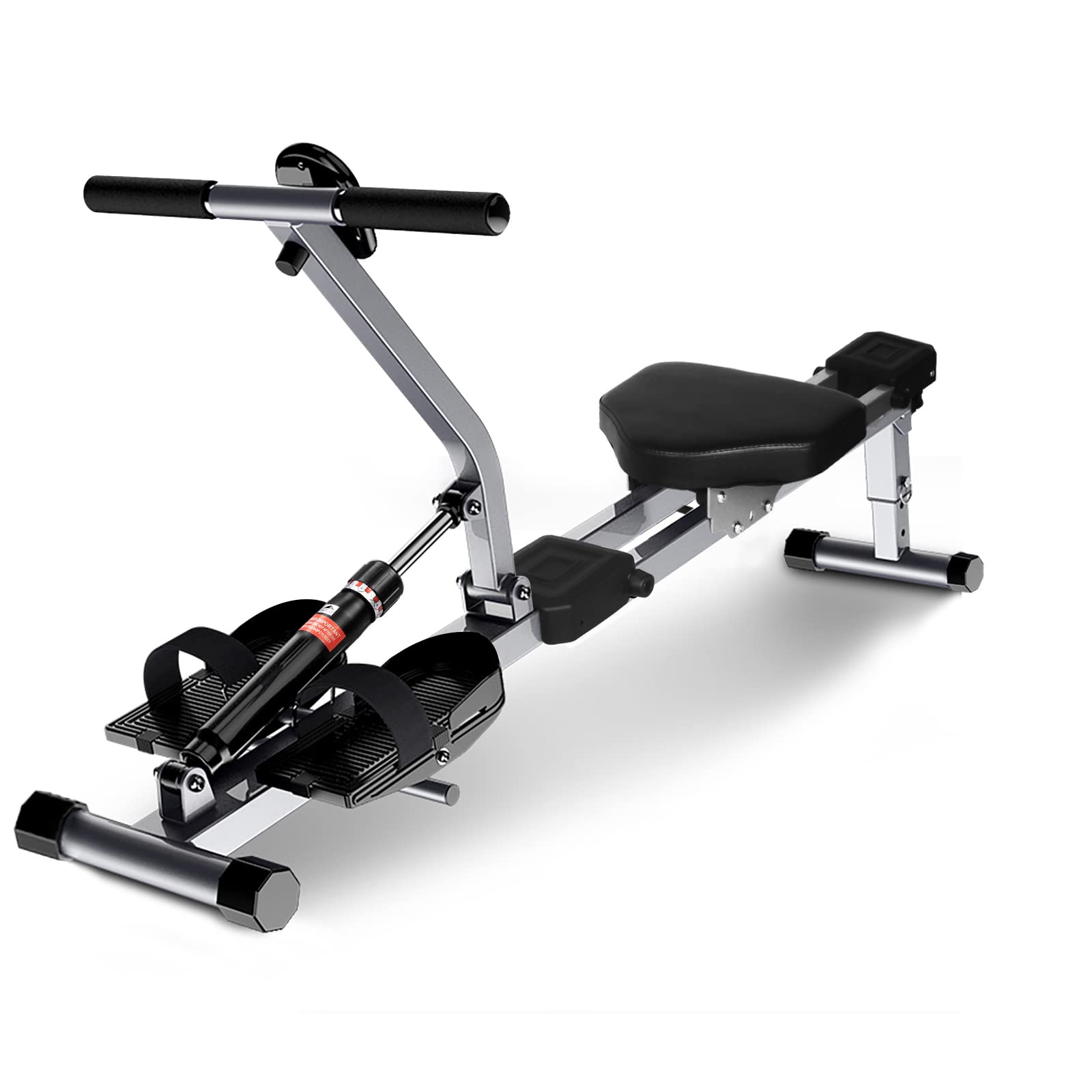 Klappbar Rudergerät mit 12 Stufen Widerstandsverstellung, Einstellbares Heimrudergerät für zuhause, Max Belastung 120kg, Rudergerät mit LCD-Monitor für Fitness
